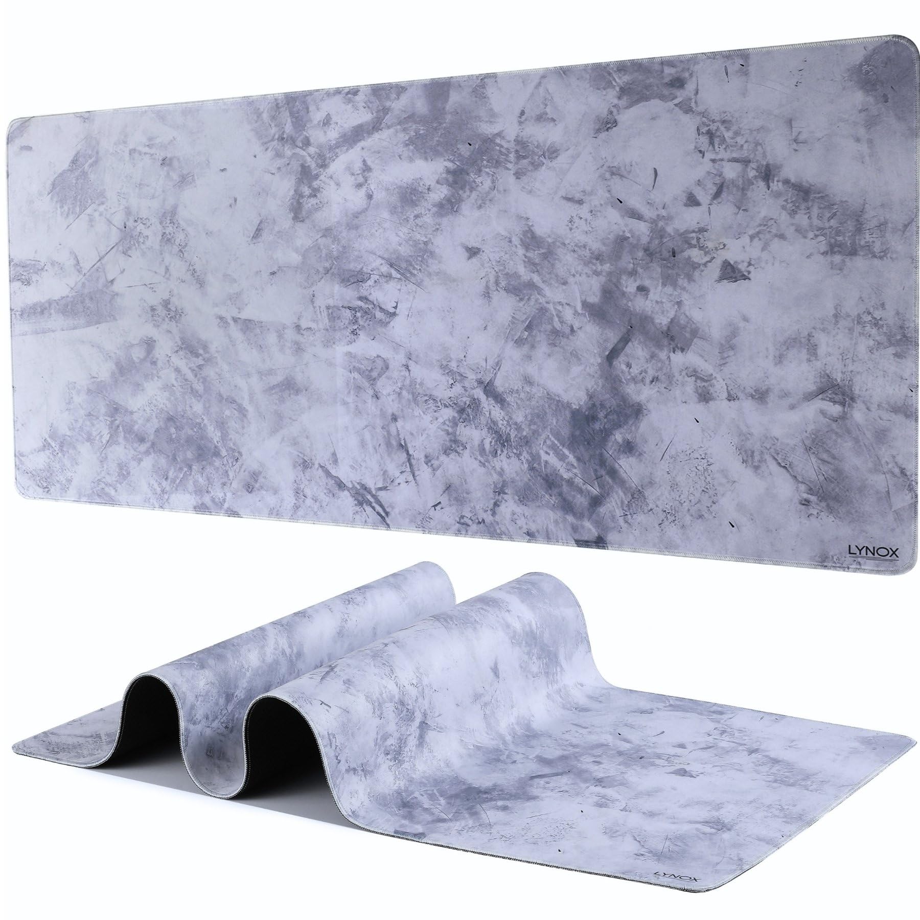 Mouse Pad Large 90x40cm - Light Grey - High Performance 220gsm Fiber - Suitable for Gaming and Design - LYNOX