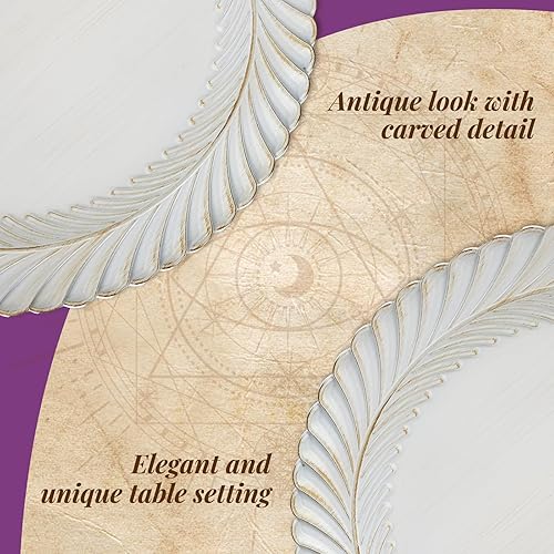 Miniatura 9 de Gifturbo Platos rojos redondos de 13 pulgadas, juego de 6, cargadores de platos de arrecife de plástico para platos llanos con bordes en relieve,