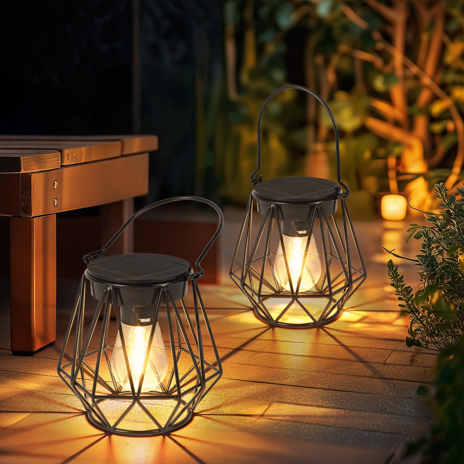 Lanterna Solare Da Interno Lampada Solare Esterna Godawn - Impermeabile IP65 Con Palo Alluminio Lanterna Solare Per Giardino Cortile Vialetto - Foto 7