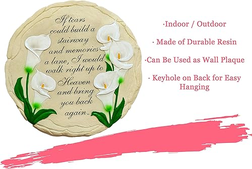 Miniatura 3 de Spoontiques - Decoración de jardín - If Tears Could Build A Stairway Memorial Tulipanes Stepping Stone - Piedra decorativa para jardín