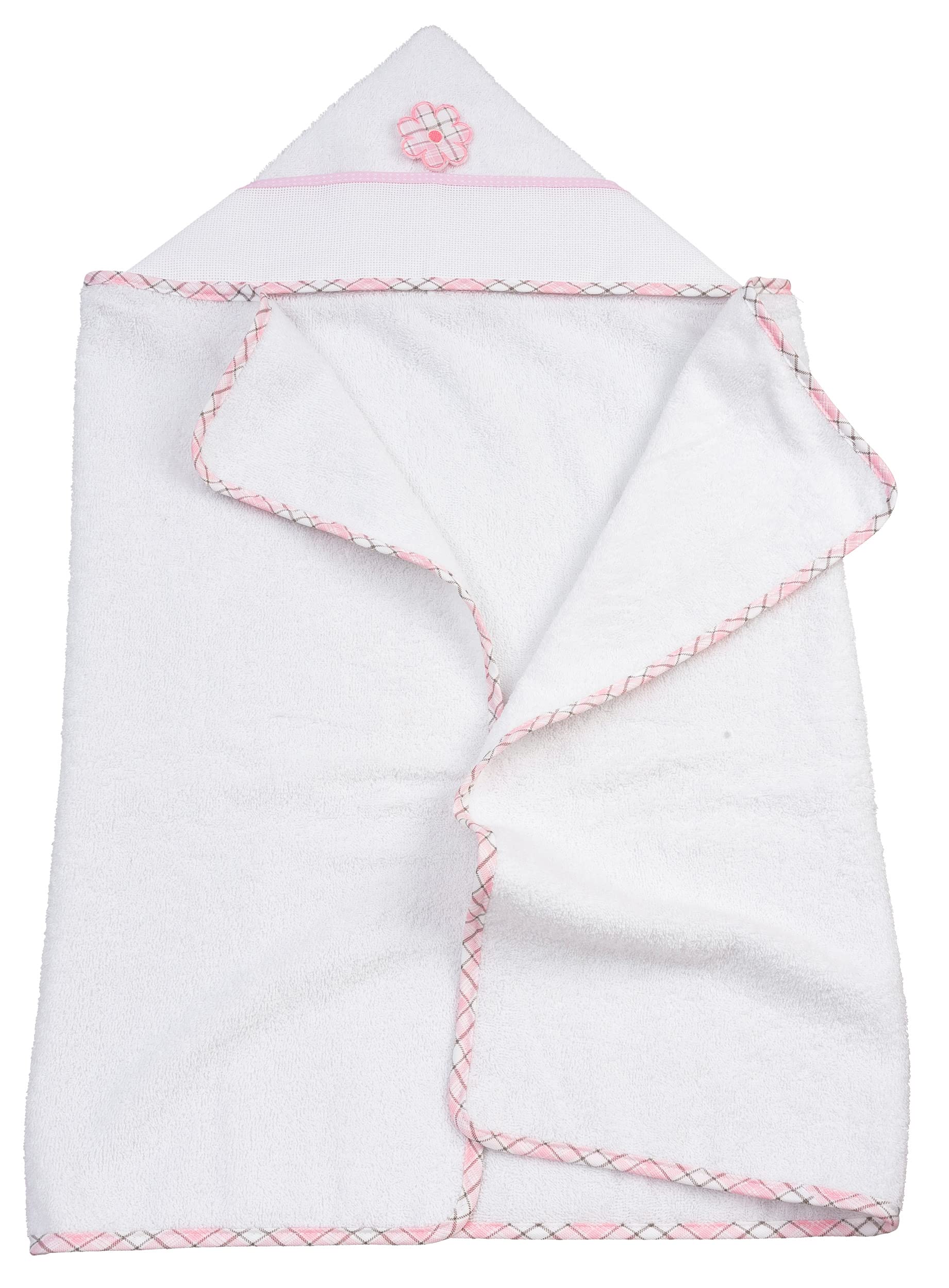 Accappatoio Neonato In Spugna Di Cotone - Con Tela Aida Per Ricamo, Made In Italy, Colore Cielo