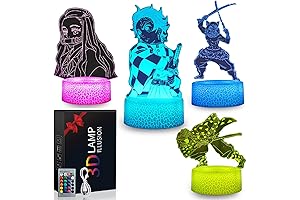 Anime Merch for Boys 3D Anime Lamp Decor - 4 Patterns, 16 Color Changes