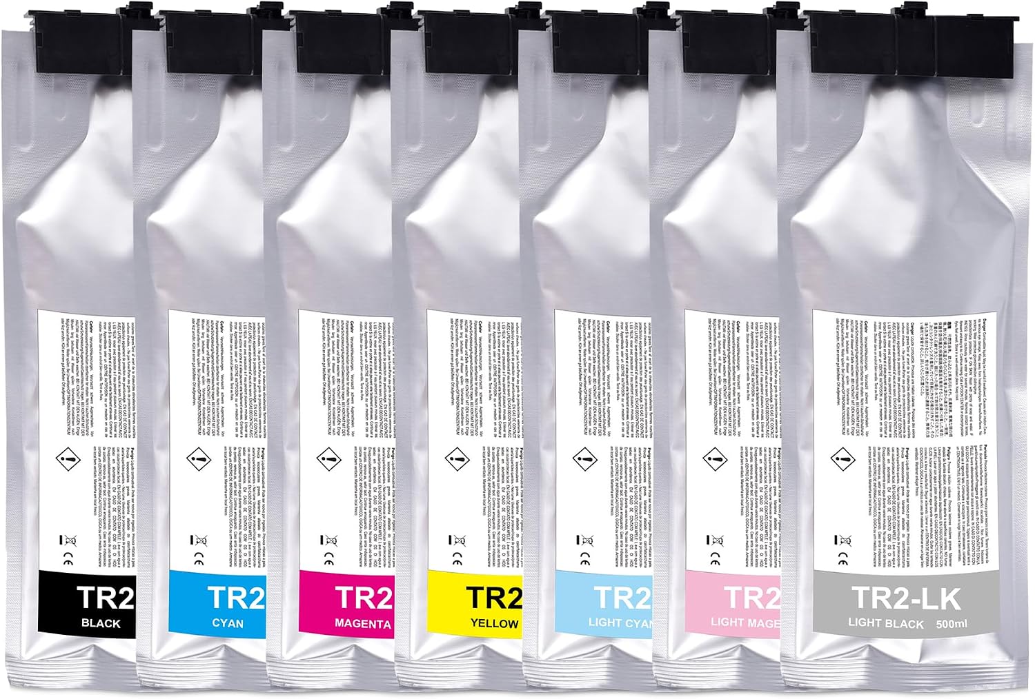 Compatible TR2 Ink Cartridges Replacement for Roland TrueVIS SG-300 SG-540 SG2-300 SG2-540 SG2-640 SG3-300 SG3-540 VG-540 VG-640 Printers, TR2 Ink 7 Pack(1BK/1C/1M/1Y/1LC/1LM/1LK)