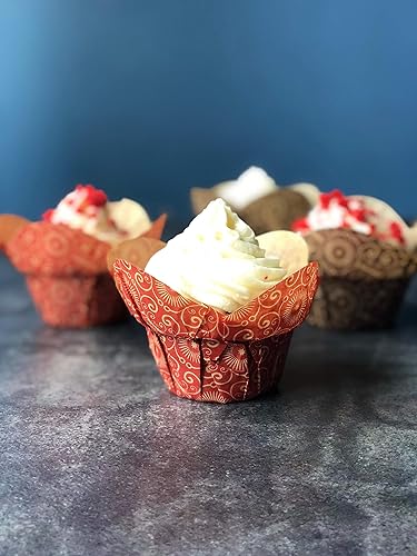 Miniatura 3 de The Baker Celebrations Forros de magdalenas de papel con corona de loto - Hecho en Canadá (combinado, 50)