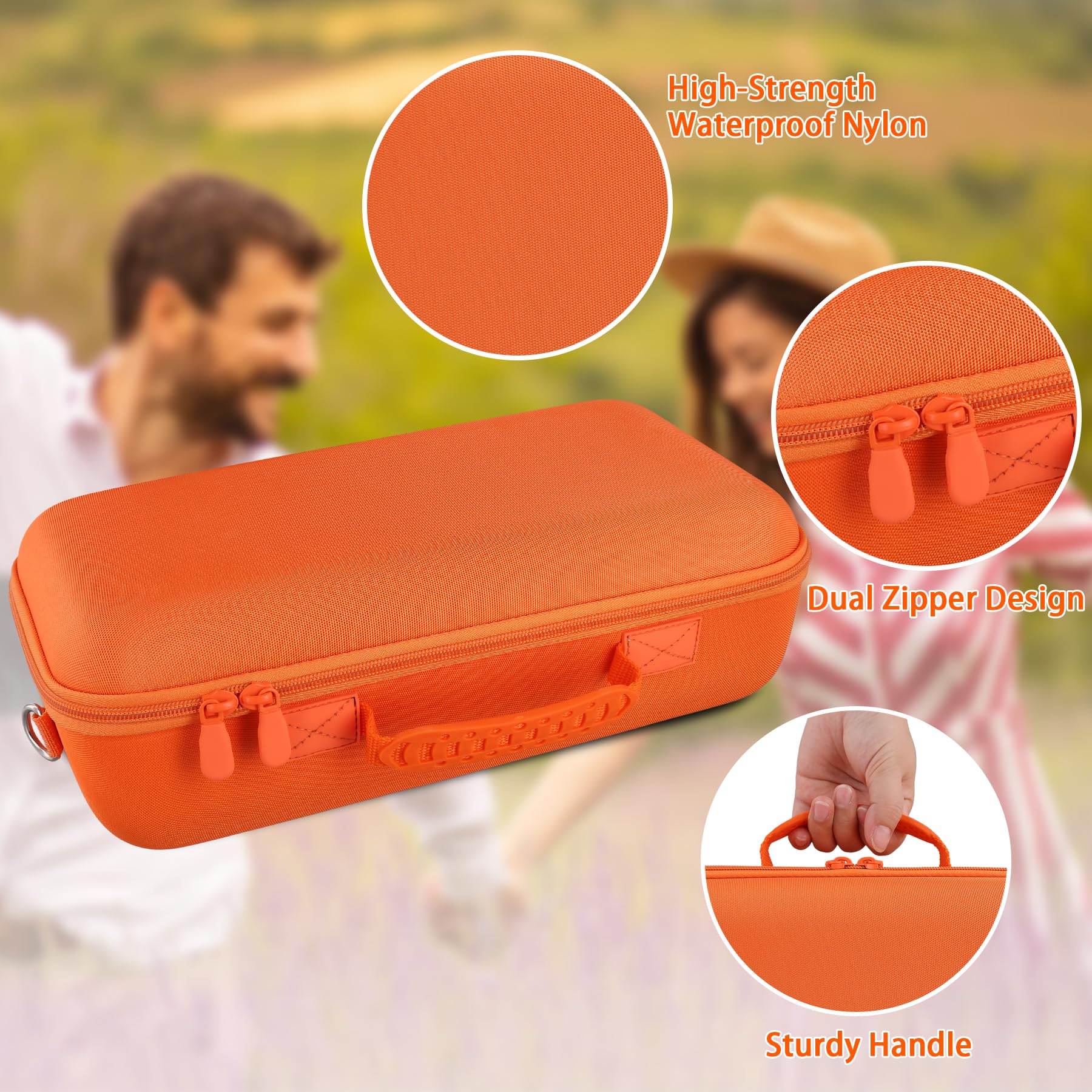 co2CREA Hard Travel Case for Bose SoundLink Max Bluetooth Portable Speaker, Case Only, Orange - Image 3