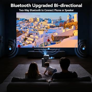 Walnutt 2000 ANSI Outdoor Movie Projector, Official Apps, 4K Home Theater | AI Auto Setup, WiFi6, Bluetooth Audio In/Out, HDR10, 30W Dolby, Live TV, CEC One-Remote, Sleep Timer, 5 Picture & Sound Modes