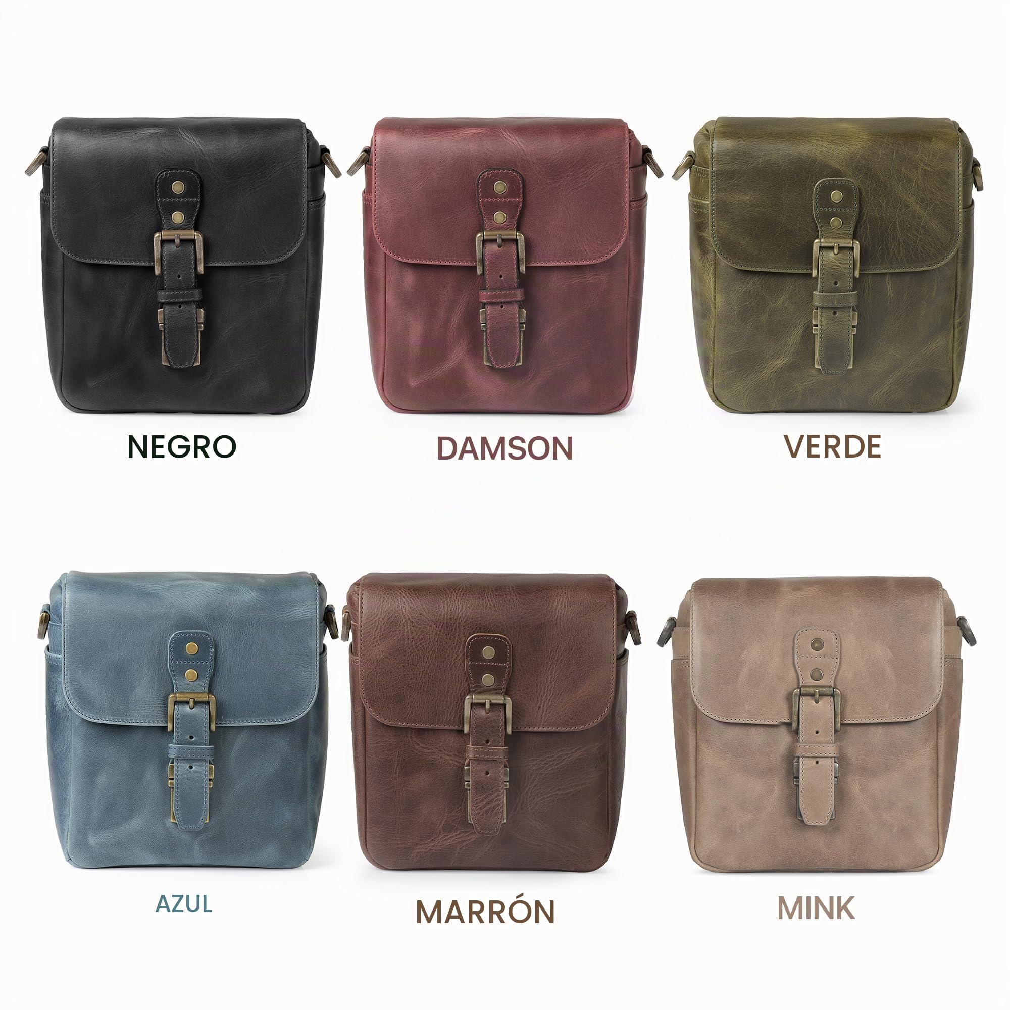 MegaGear MG1328 Para cámaras sin espejo, instantáneas y DSLR - Bolsa bandolera de cuero auténtico