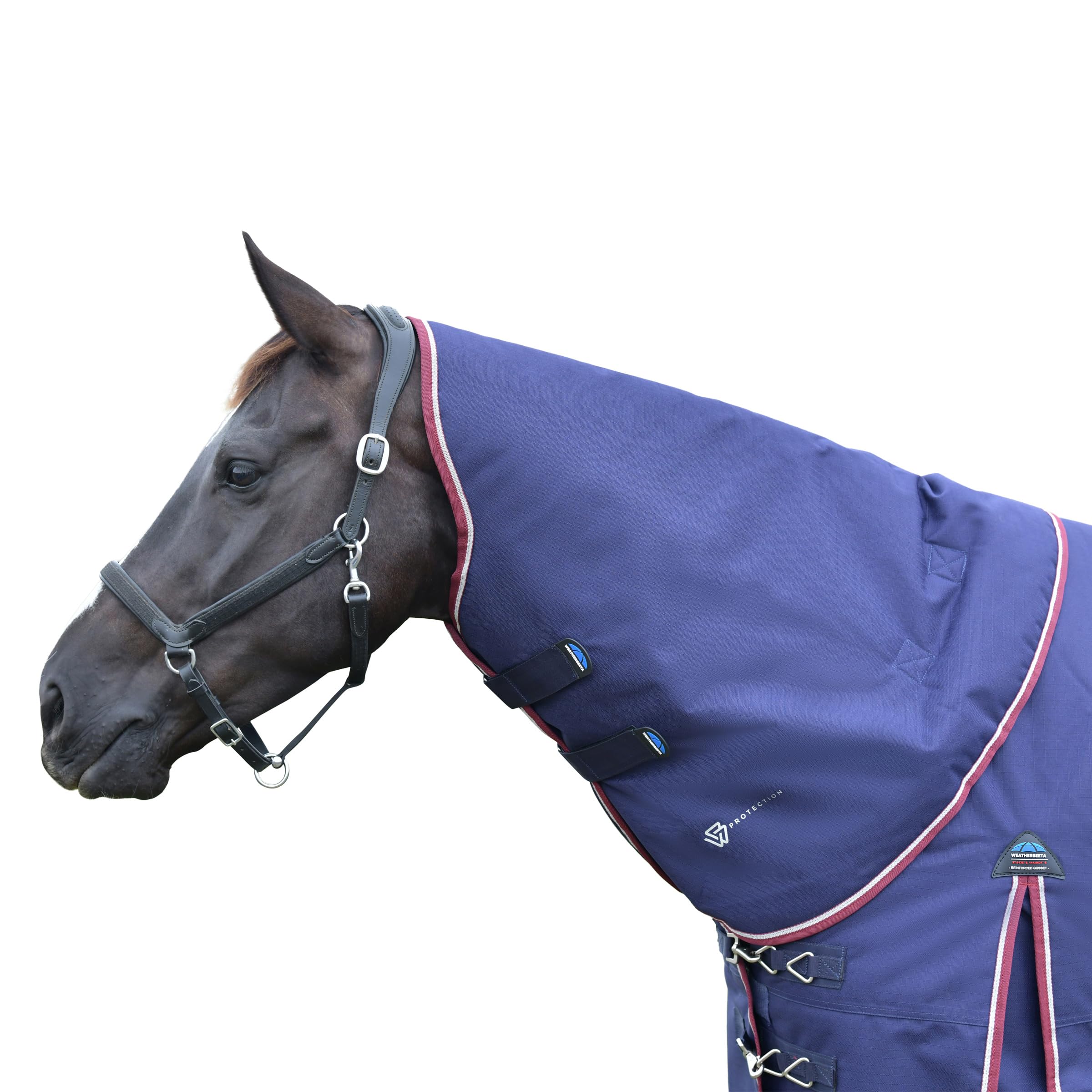 WeatherBeeta ComFiTec Essential Turnout Neck Cover 220g, Navy/Burgundy, Large