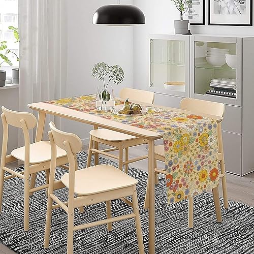 Miniatura 78 de Camino de mesa retro de los años 70, estilo vintage, abstracto, moderno, bohemio, espiral, espiral, ondas, granja, cena, camino para el hogar,