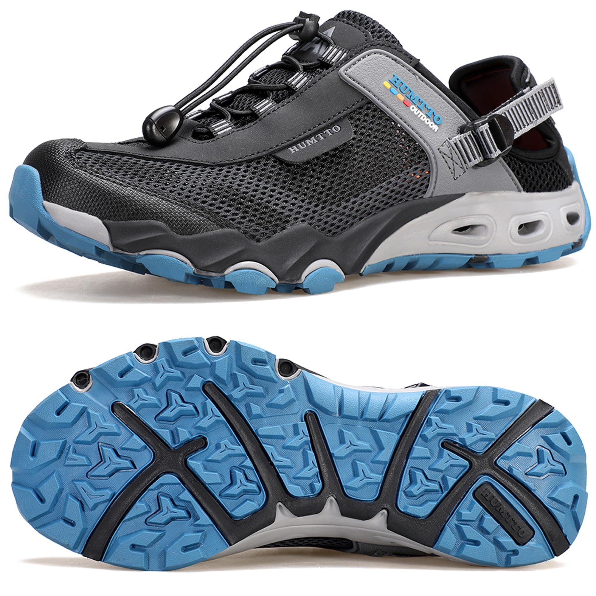 Men's Amphibious Water Shoes - Hiking Sandals for Men Outdoor Water Sandal Closed Toe Non-Slip River Shoes Summer Quick Drying Aqua Shoe