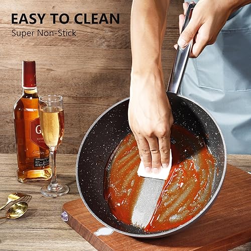 Miniatura 5 de Sartén profunda antiadherente de 3 piezas, 8 pulgadas1.8 cuartos de galón, 9.5 pulgadas2.9 cuartos de galón y sartén de 11 pulgadas4.5 cuartos de