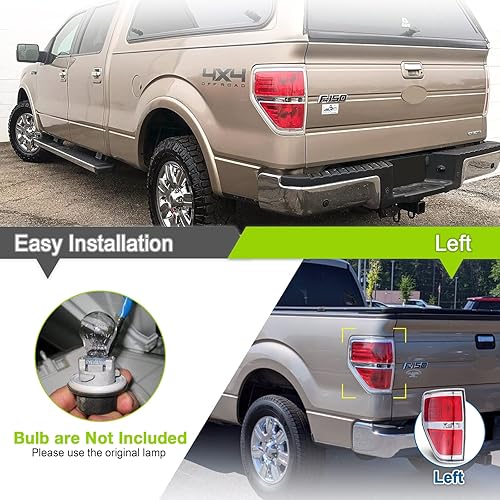 Miniatura 7 de F150 - Luces traseras para camioneta compatibles con Ford F-150 2009 2010 2011 2012 2013 2014 Reemplazo BL3Z13404B carcasa trasera lado del pasajero