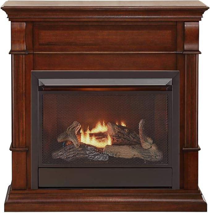 Duluth Forge Ventless Liquid Propane Gas Fireplace with Mantel -