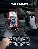 Vista 2 de AstroAI - Multímetro digital, probador de voltaje de batería de 1.5 V/9 V/12 V, auto-rango/óhmetro/DMM con función NCV, mide con precisión voltaje