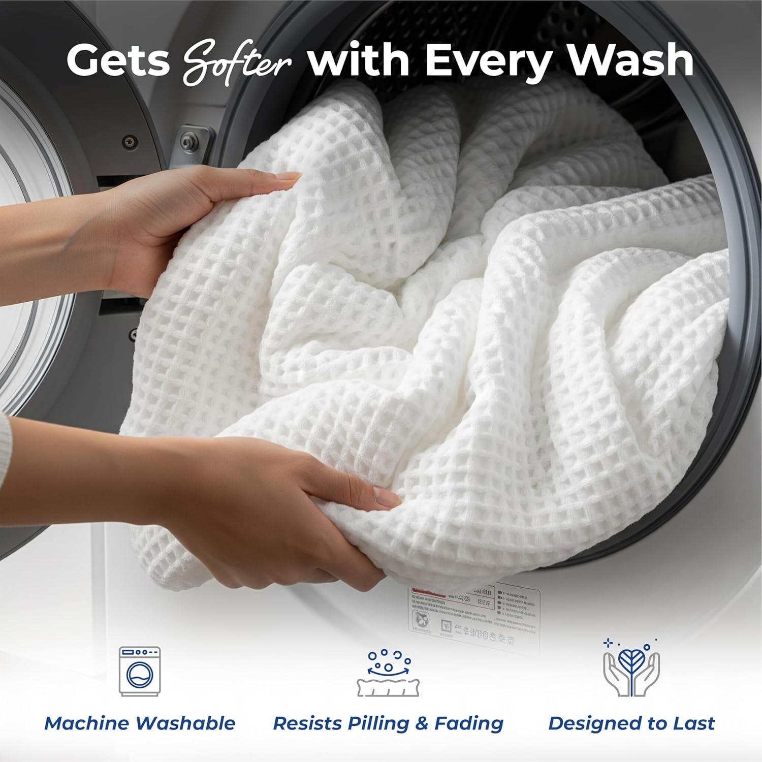 THREAD SPREAD 100% Cotton Waffle Blanket King Size - Soft Lightweight Breathable Waffle Weave King Size Blanket for All Season, Textured Throw Blankets for Bed, Sofa, Hotel, Hospital - Mint Green