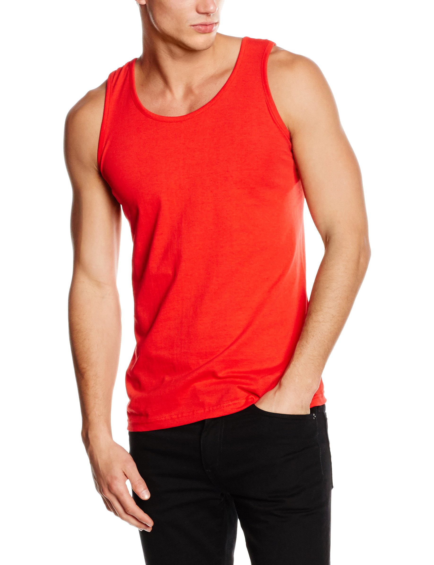 Fruit of the Loom Men's Athletic Lightweight Vest, Red, Large
