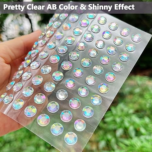 Miniatura 5 de 2100 calcomanías autoadhesivas de perlas y diamantes de imitación, perlas de imitación para el cabello, perlas para el cabello, perlas faciales para