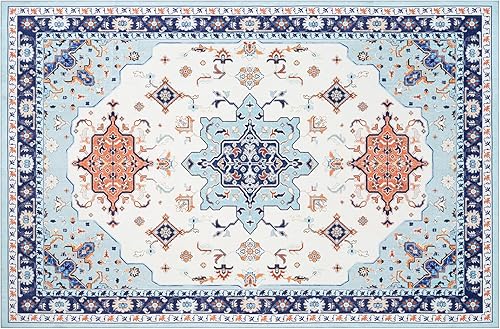 Miniatura 625 de Phantoscope Vintage Collection - Alfombra de área de 8 x 10 pies, alfombra grande para sala de estar, lavable, bohemio, antideslizante