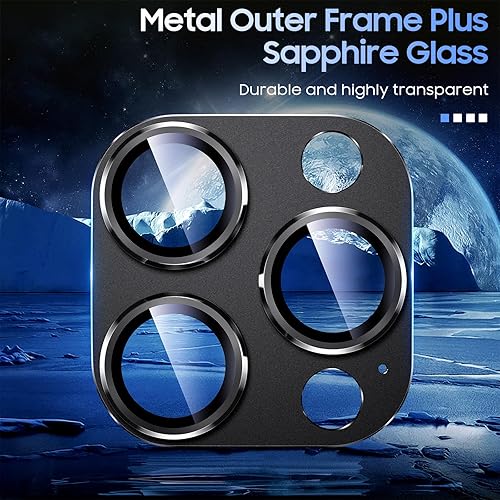 Miniatura 4 de Uyiton Protector de lente de cámara compatible con iPhone 15 ProiPhone 15 Pro Max, no es fácil de romper fuerte absorción compatible con fundas