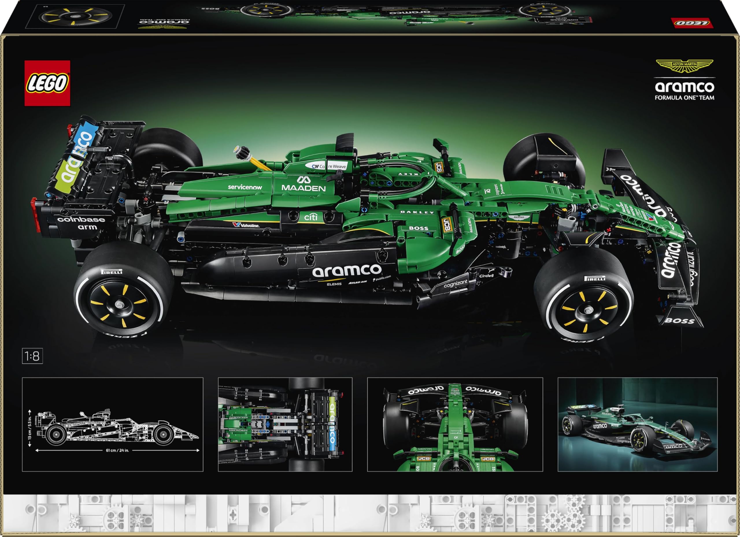 LEGO Technic Auto F1 Aston Martin Aramco AMR24 - Kit di Modellismo per Adulti - Collezione Formula 1 con Motore V6, DRS e Sospensioni - Regalo per i Fan delle Corse e degli Sport Motoristici - 42240