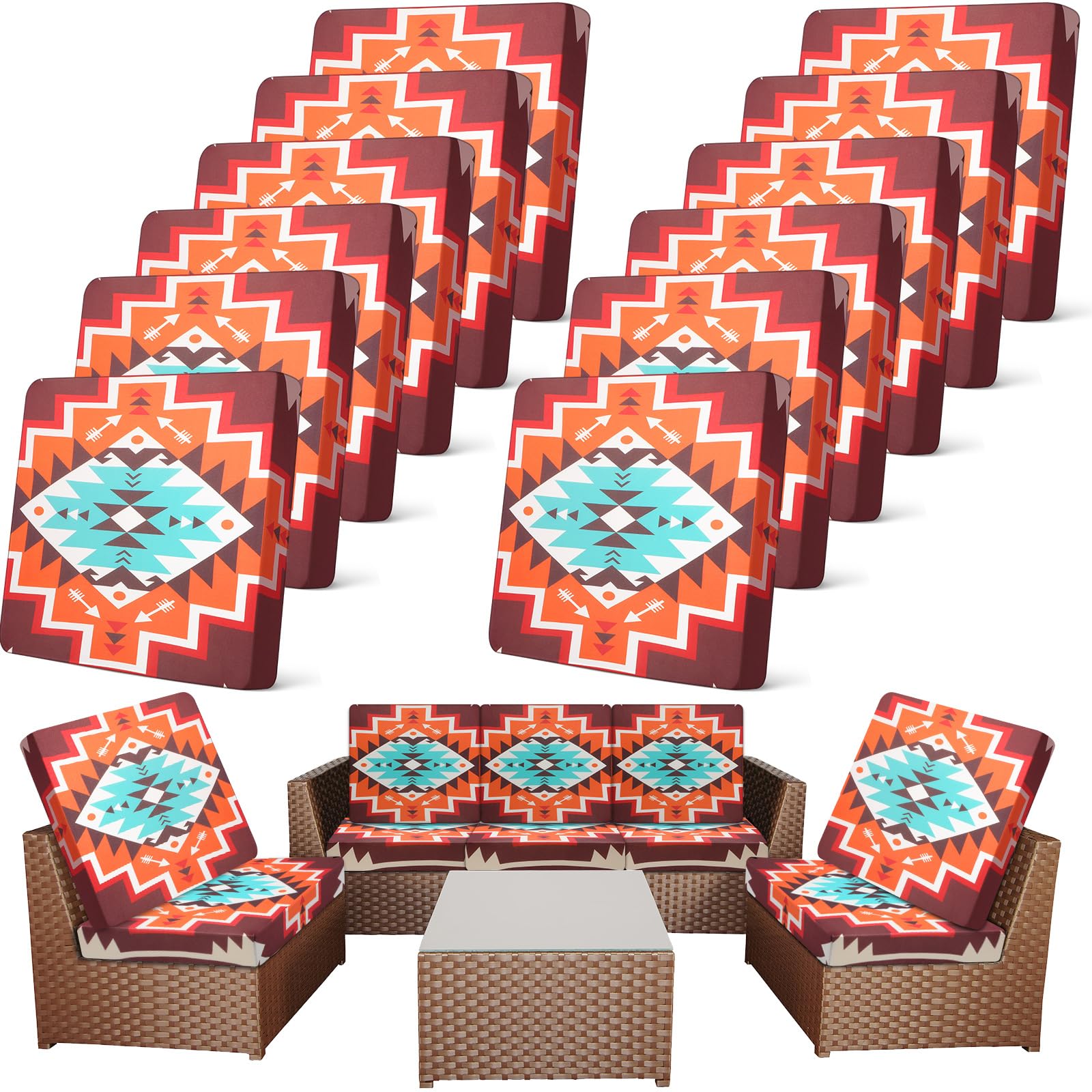 Colorful Patio Cushion Covers - 12 Pack -22