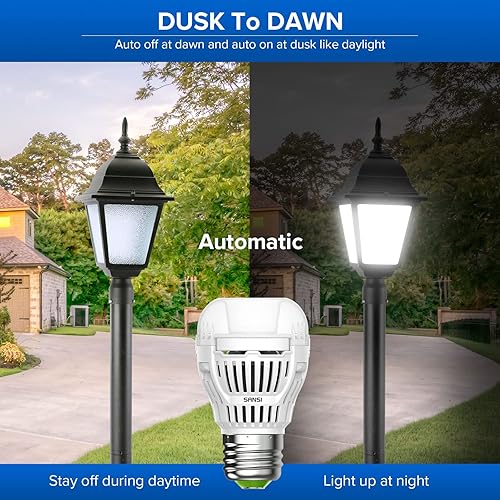 Miniatura 6 de SANSI Bombilla LED equivalente a 400 W A21 E26 6000 lúmenes de ahorro de energía y 2 bombillas LED de 60 W A15 de polvo a amanecer para exteriores