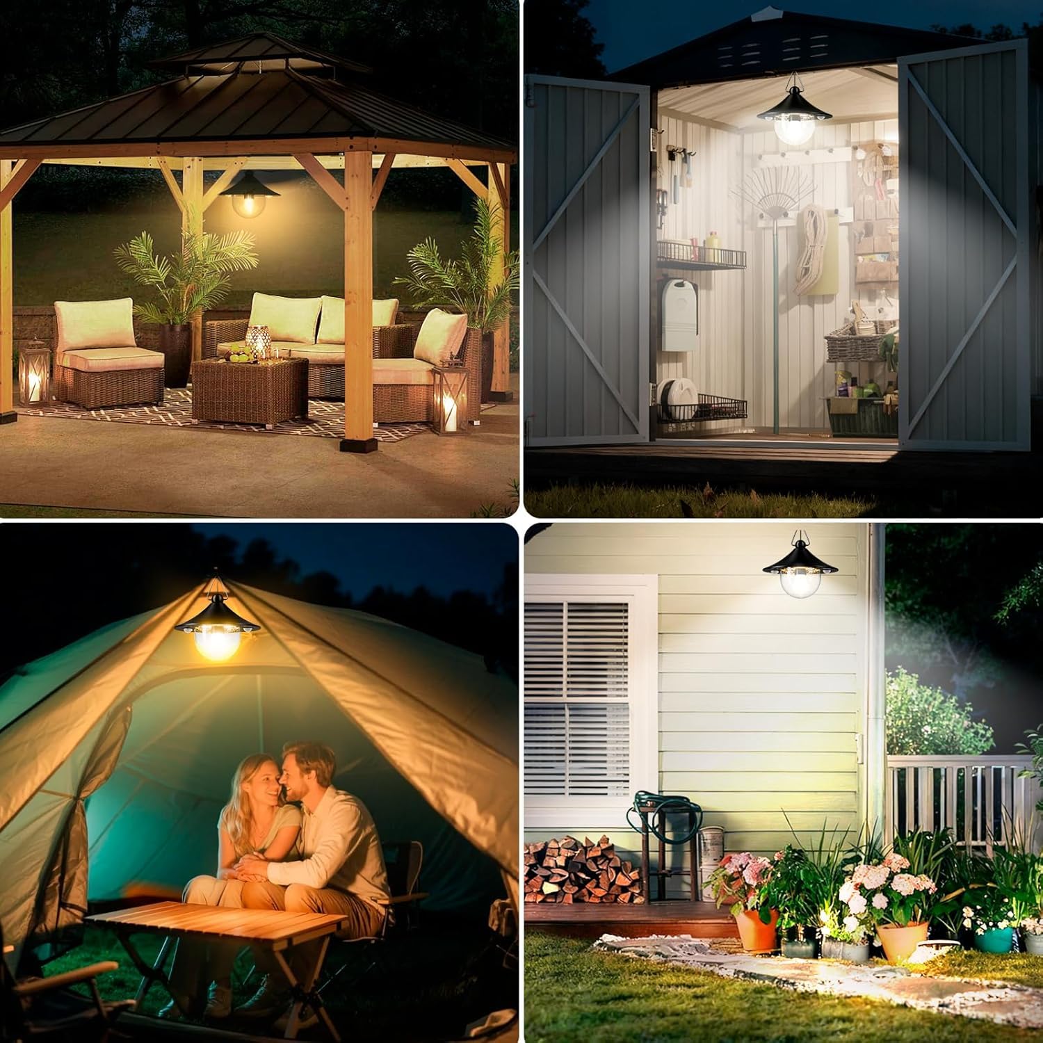 Quntis Solarlampen für Außen Innen Hängend, 1000LM 4400mAh Solar Hängelampe Outdoor mit Bewegungssensor Fernbedienung, 3 Farben 5 Modi Hängeleuchte, IP65 wasserdichte Pendelleuchte Garten mit 5m Kabel