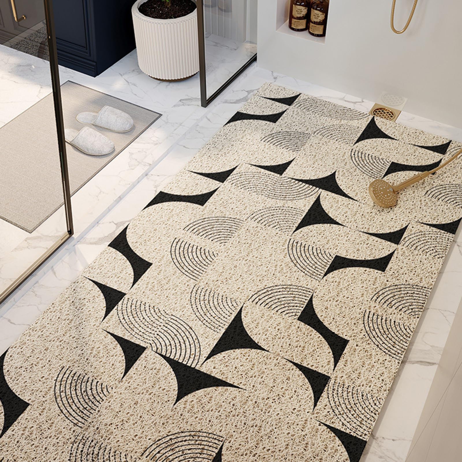 Alfombrilla de ducha antideslizante de PVC para zonas húmedas, cómoda alfombrilla de seguridad con diseño antideslizante, secado rápido y fácil de limpiar, 260 x 90 cm