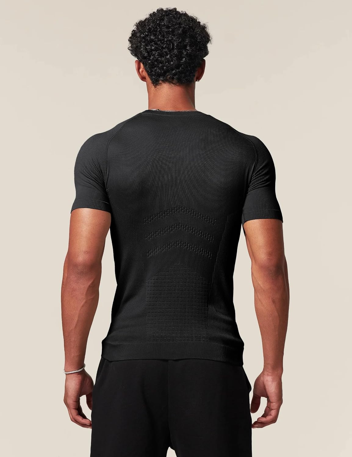 Ouber Seamless Compression Shirt Short-Sleeve Workout Gym T-Shirts for Men