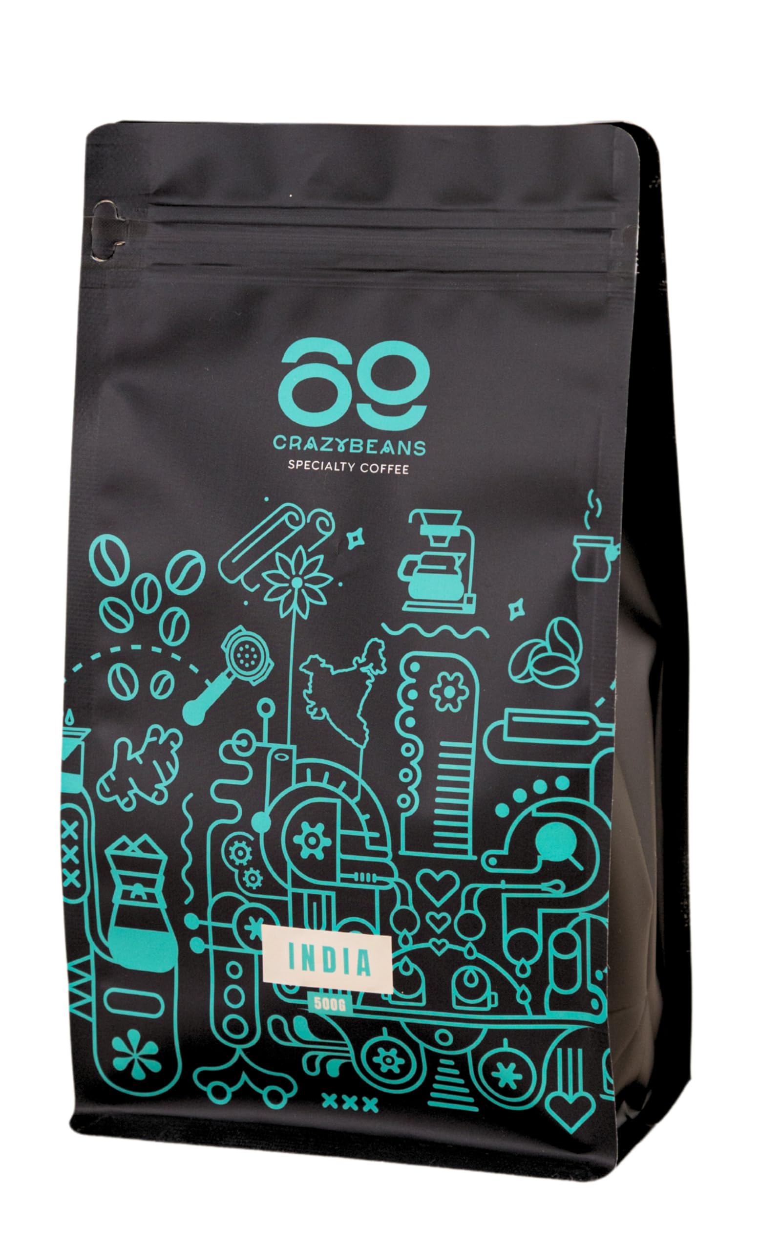 Chicchi di caffè speciali | Indian Sarchimor | 100% Arábica | Natural | 84 puntos SCA | Chikmagalur,Karnataka | 500g | 69 CrazyBeans Specialty Coffee | Chicchi di caffè Arabica naturale