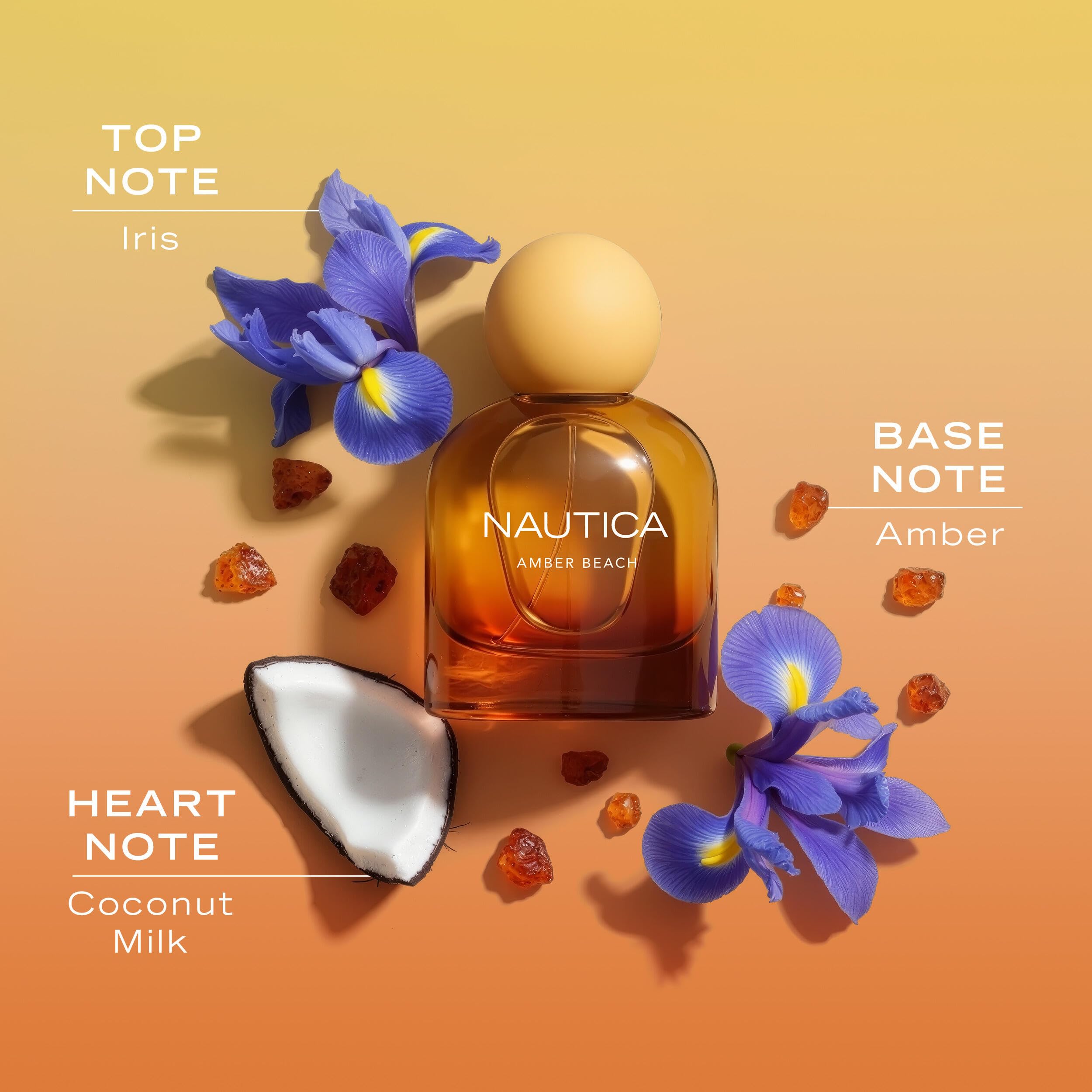 Nautica Amber Beach Eau de Parfum da Donna, Fragranza Mood Boosting, Distintiva e Positiva, Fragranza Ambrata e Fruttata, Formula Vegana, Profumo a Lunga Durata, 3,3 oz