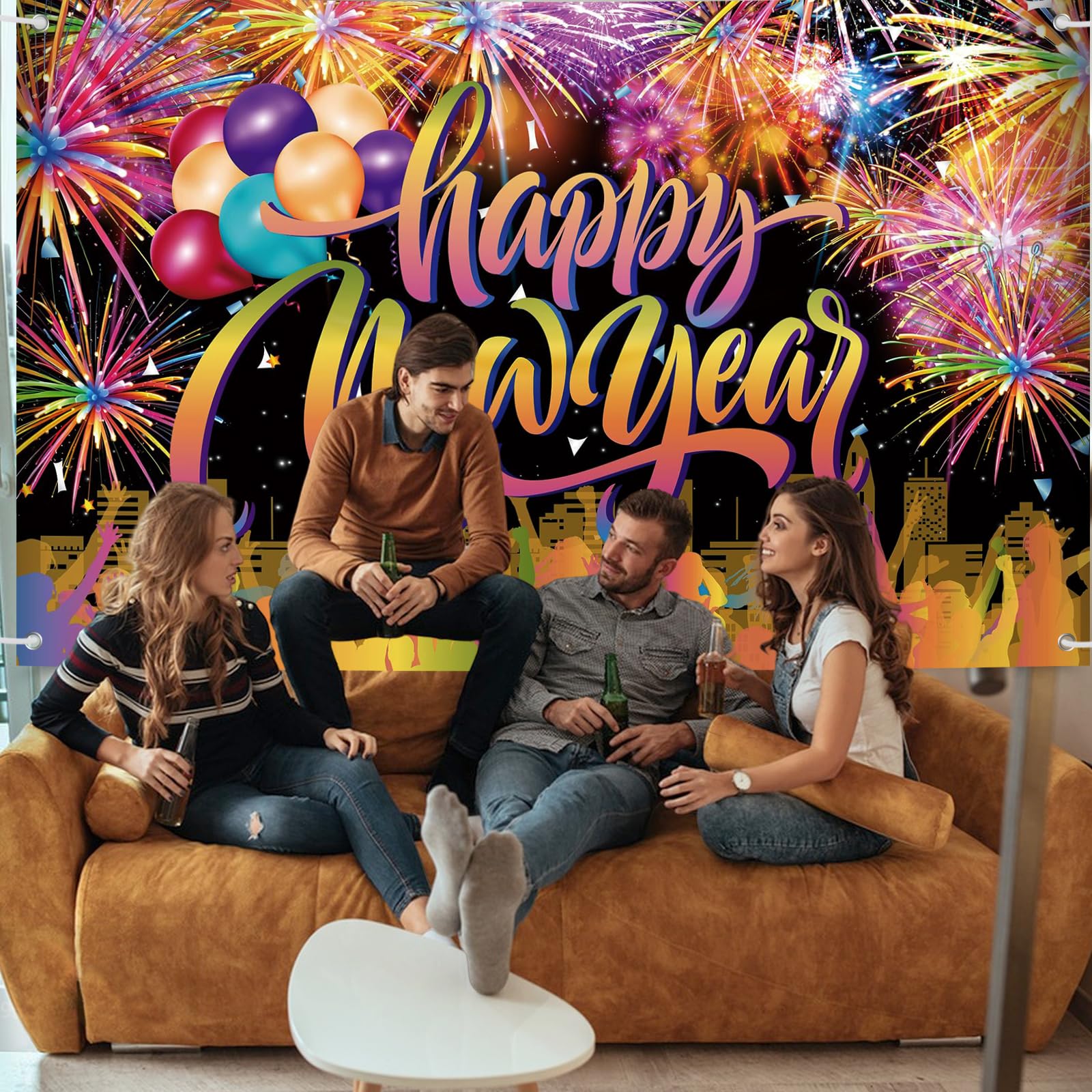 New Years Eve Banners Happy New Year 2026 Decorations Backdrop Banner, Colourful Happy New Year Banner - Image 4