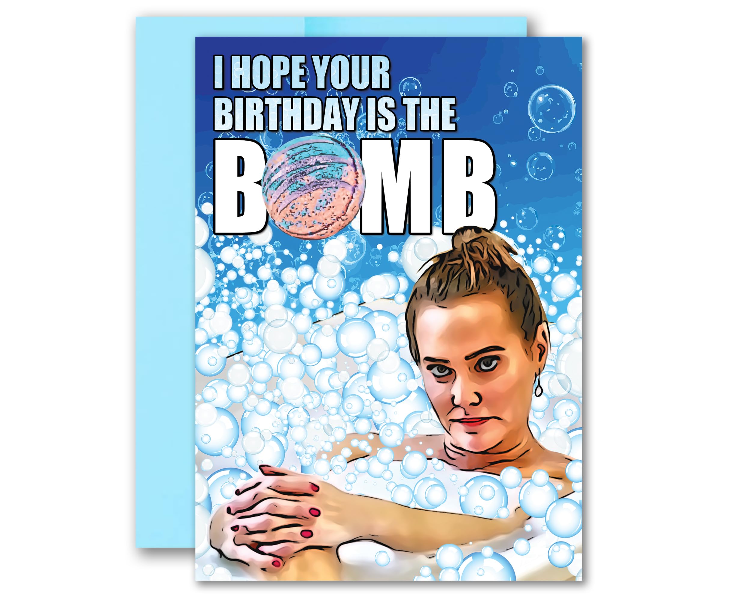 Real Housewives Bravo RHOSLC Meredith Bath Bomb Birthday Friendship Valentine Greeting Card 5x7 inches w/Envelope (Birthday)