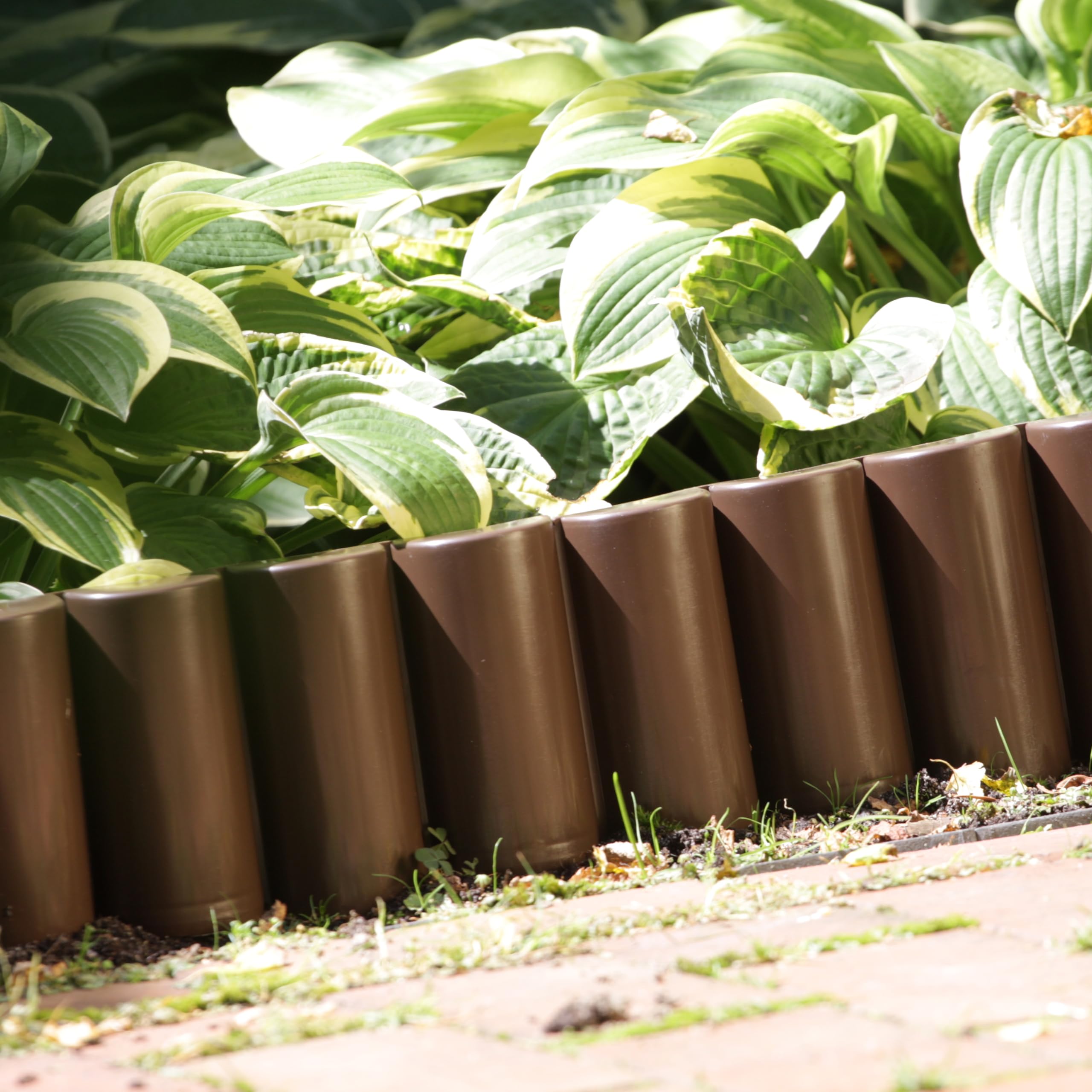 Bordo per Giardino Effetto Pietra, Bordo Prato Palizzata in Plastica, 20 Pezzi Grigio Bordatura per Giardino 5m