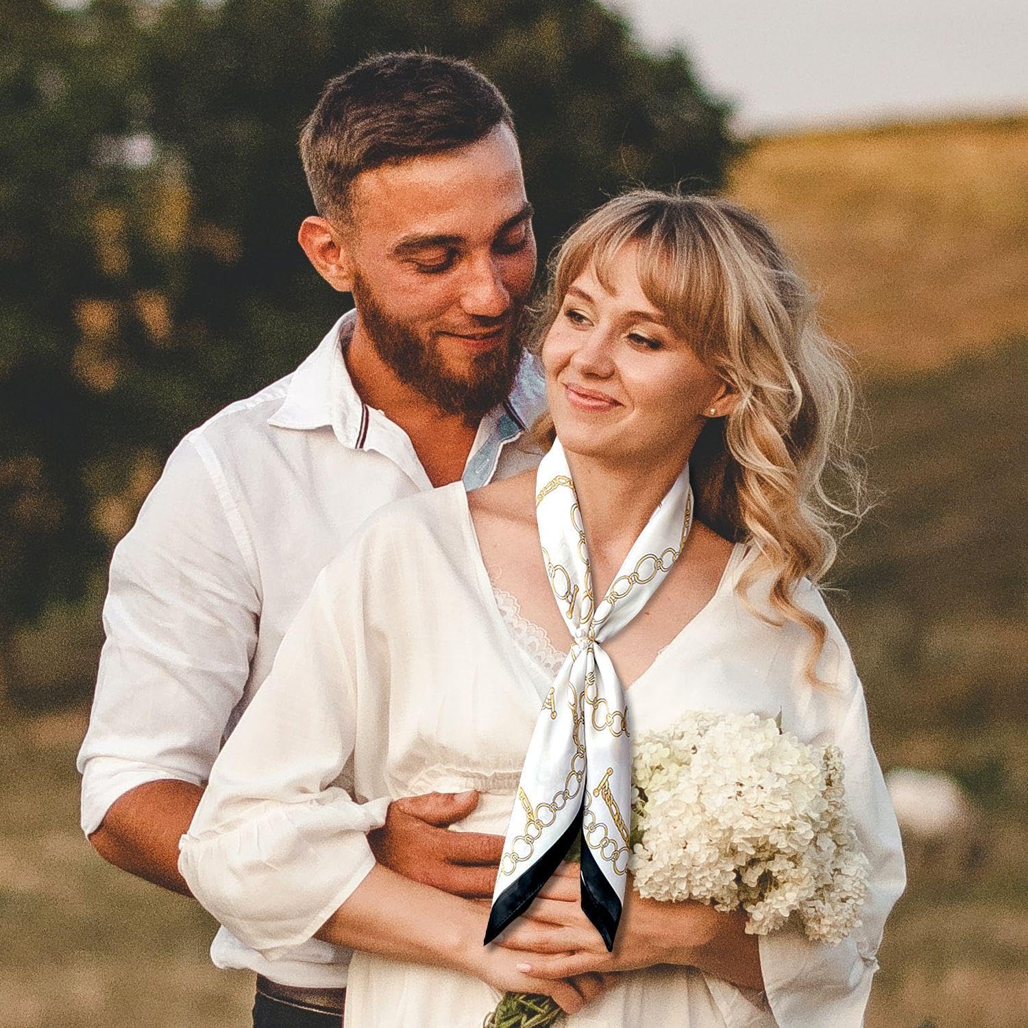 ELEER Mały kwadratowy szalik, akcesoria odzieżowe, prosty i wszechstronny jedwabny szalik, miękki i wygodny kwadratowy szalik, 2 sztuki, czarny, M