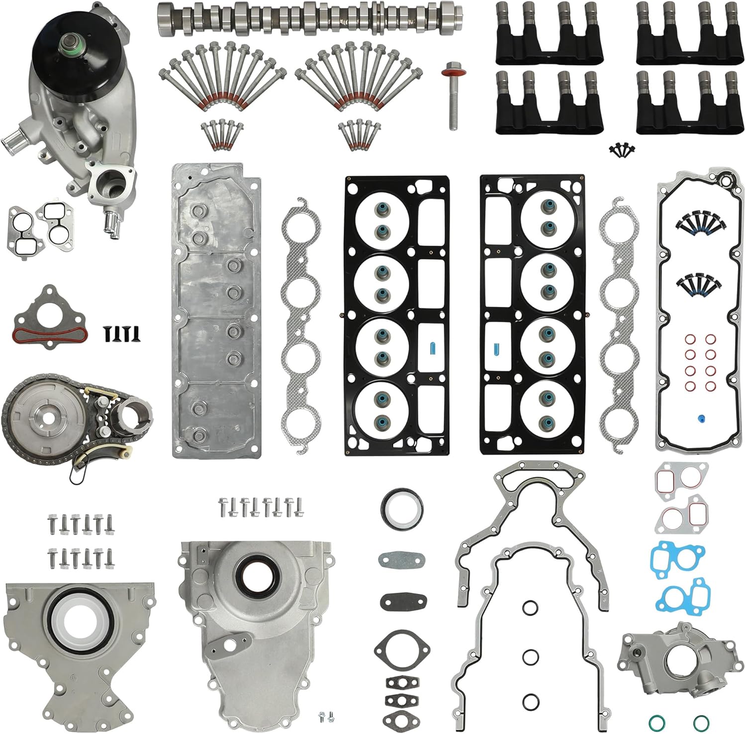 Non AFM DOD Disable Camshaft Valve Lifters Head Gasket Set compatible with Chevy Silverado 1500 Tahoe Suburban Avalanche GMC Yukon Sierra Envoy 5.3L Truck SUV Gen 4 Engines 2007-2013 12689035