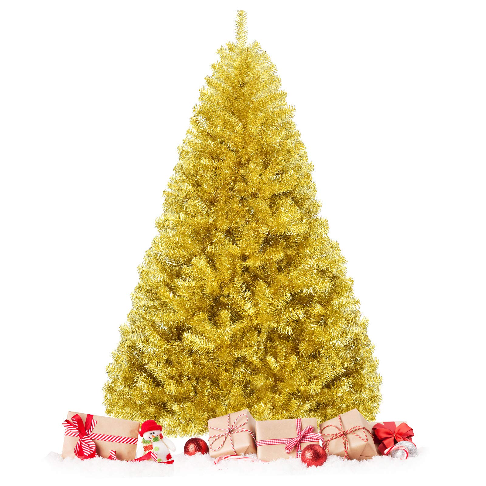 7 Ft. Prelit Rose Gold Tinsel Artificial Christmas Tree - The Home Depot - View #10
