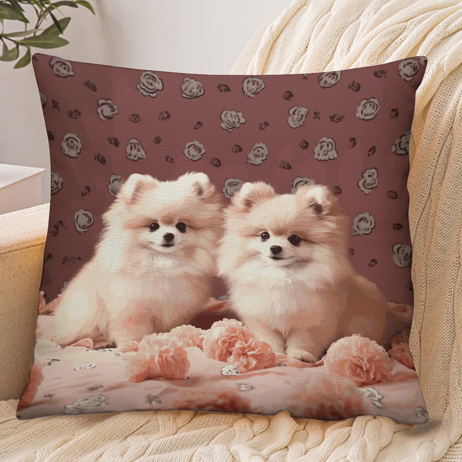 Fekiloot Style Pomeranians Puppies And Point Pillowcase Pillow Sham Pillow Case