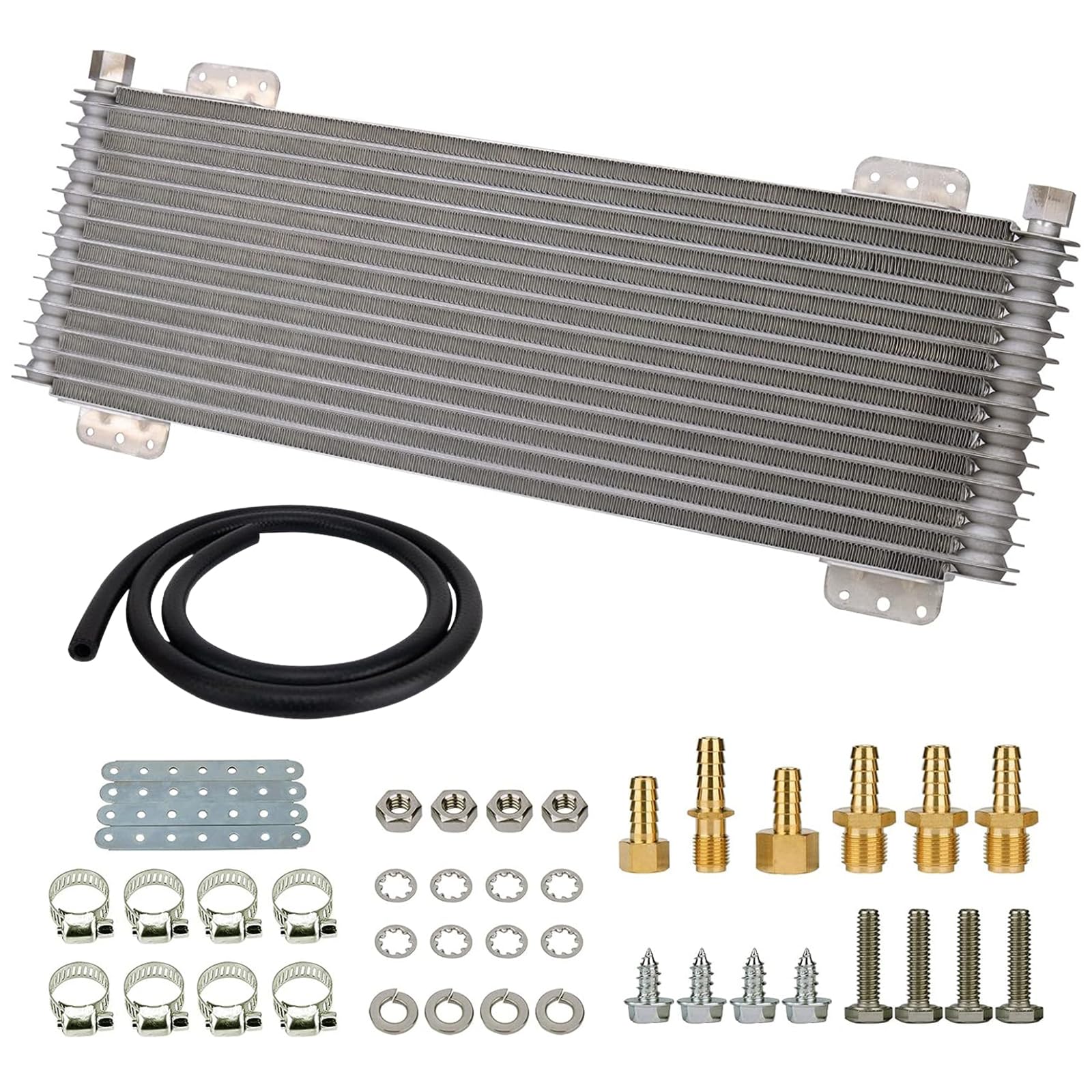 LPD47391 40k Transmission Oil Cooler Kit Low Pressure Drop Trans Cooler Compatible with Heavy Duty 40,000 GVW Max Includes Mounting Hardware