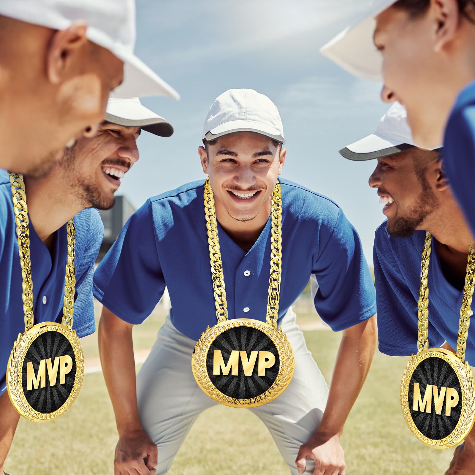 Tondiamo Sports MVP - Medalla de cadena de 15,24 cm para campeón de oro grande, cadena de béisbol, baloncesto, fútbol, sóftbol, voleibol, competiciones deportivas, premios y recuerdos de fiesta