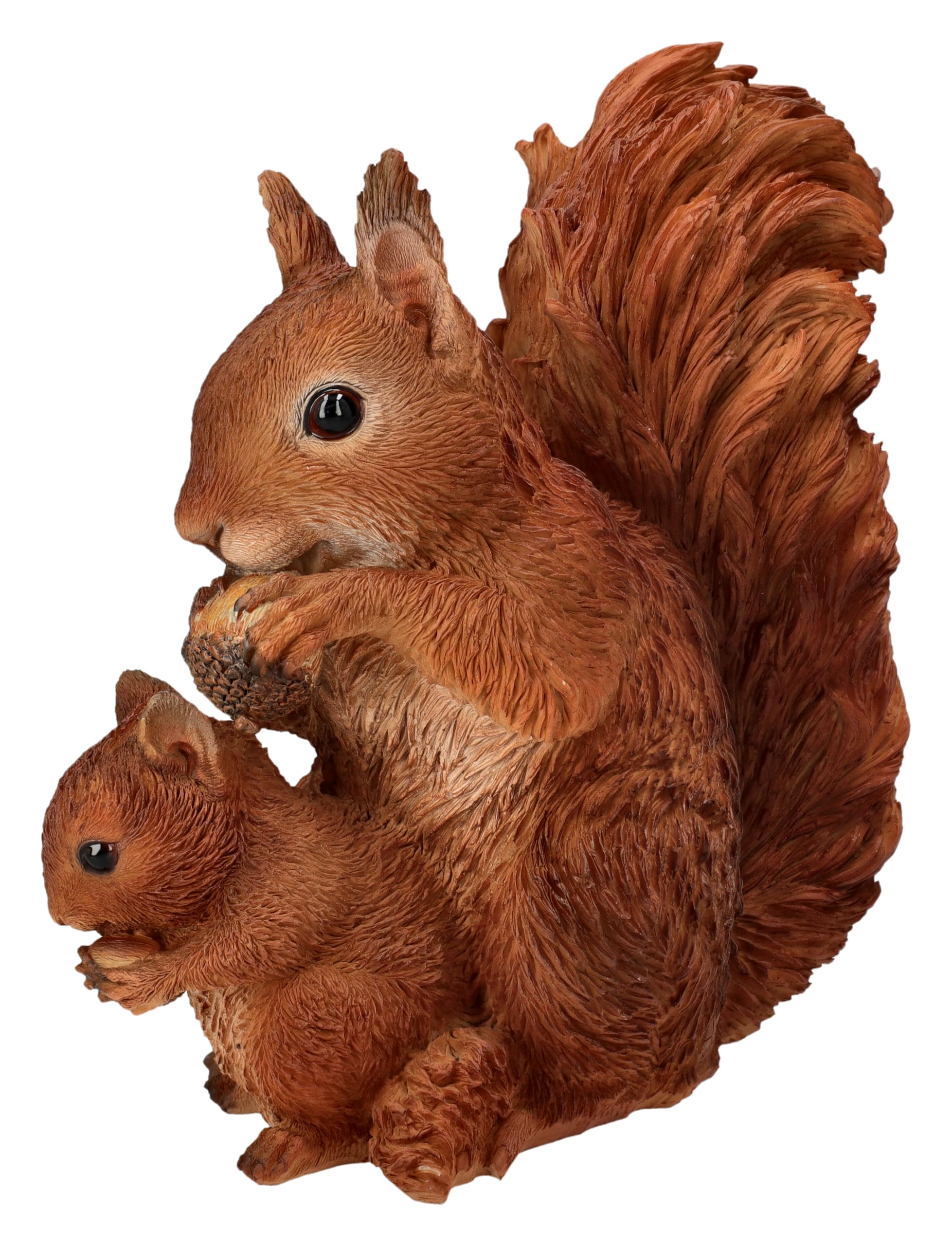 Figuren Shop GmbH Gartenfigur Eichhörnchen mit Kind – liebevolle Tierfigur von HotAnt, naturgetreue Deko 20 cm
