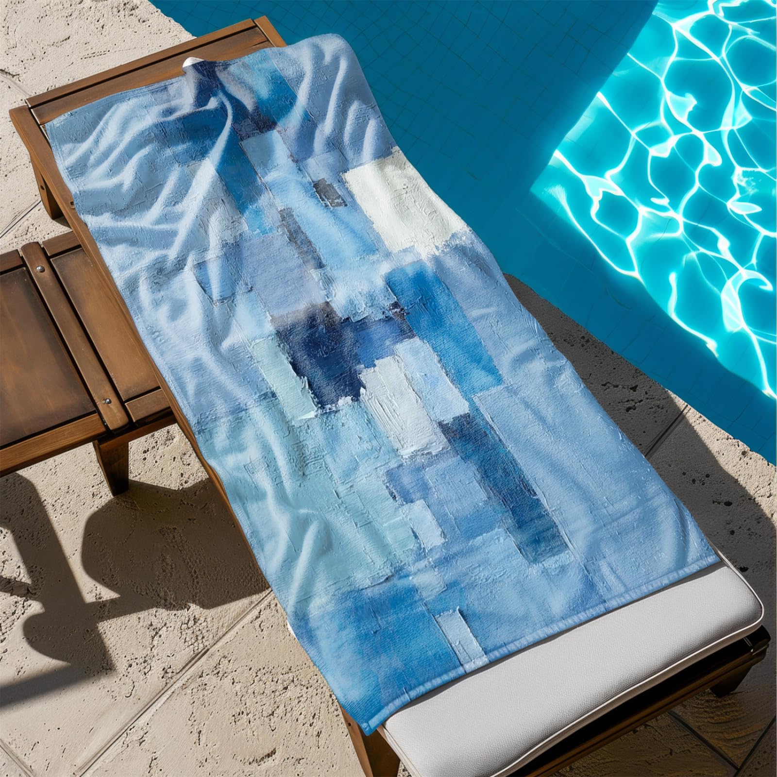 Générique Serviette de Plage 90X180 Modèle Bleu