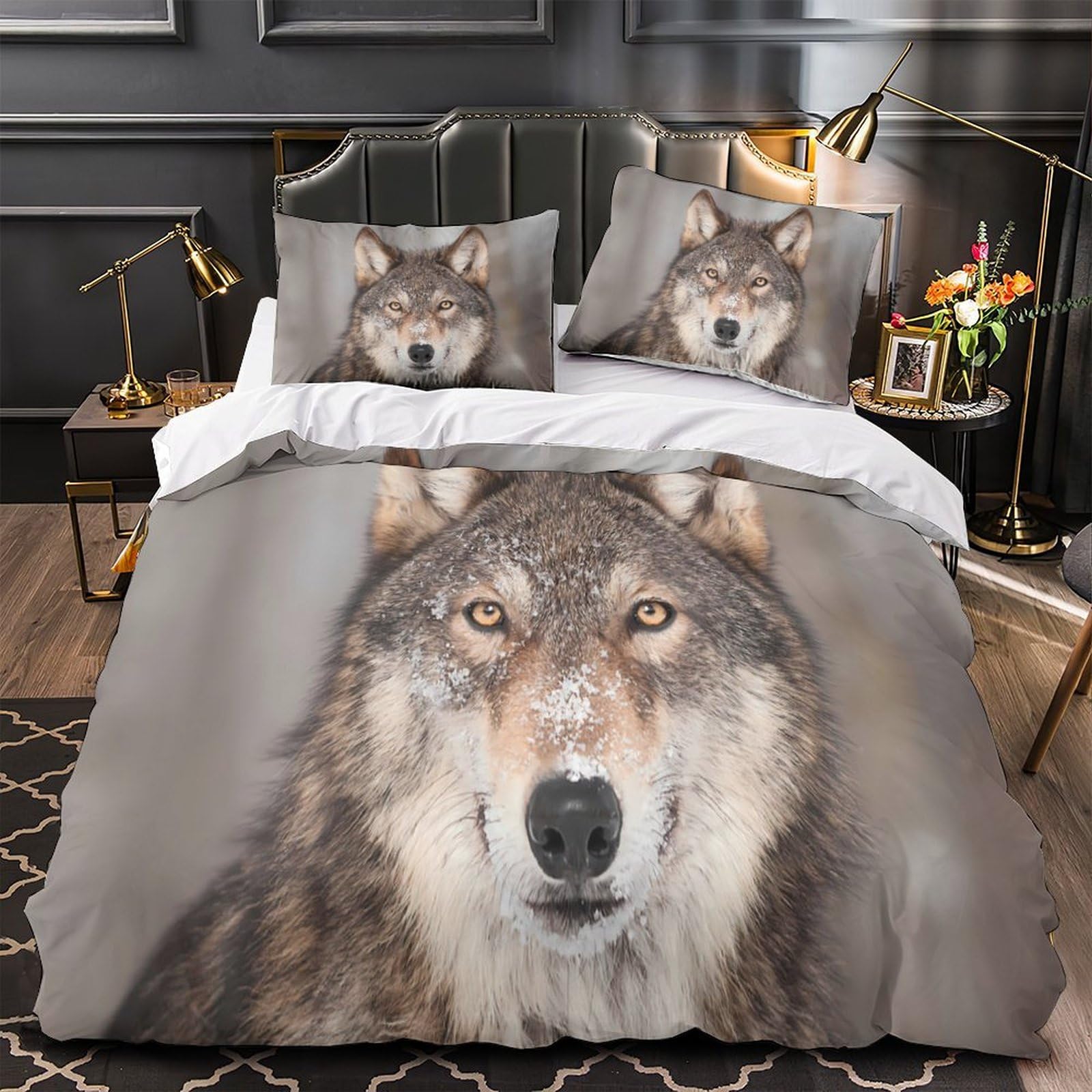Linge de lit chevaux sauvages impression 3D premium microfibre