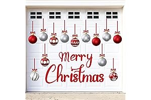 31PCS Magnetic Garage Door Christmas Decor Red and Silver