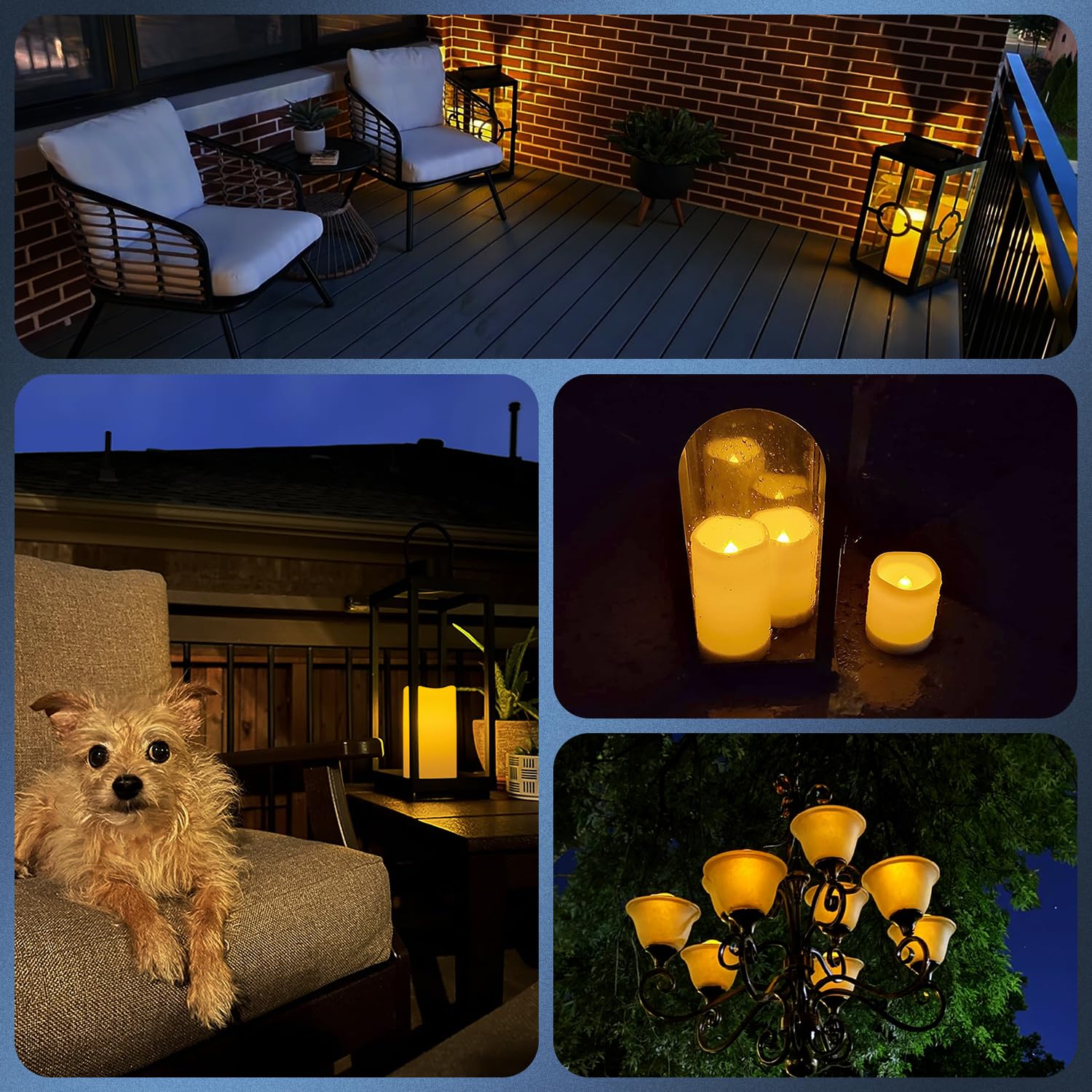 Impermeable Velas Solares, Luz de con Velas sin llama con Energía Solar Parpadeante, Exterior para Navidad, Decoración del día de San Valentín, de Fiesta, Cumpleaños, Bodas, US 4 piezas