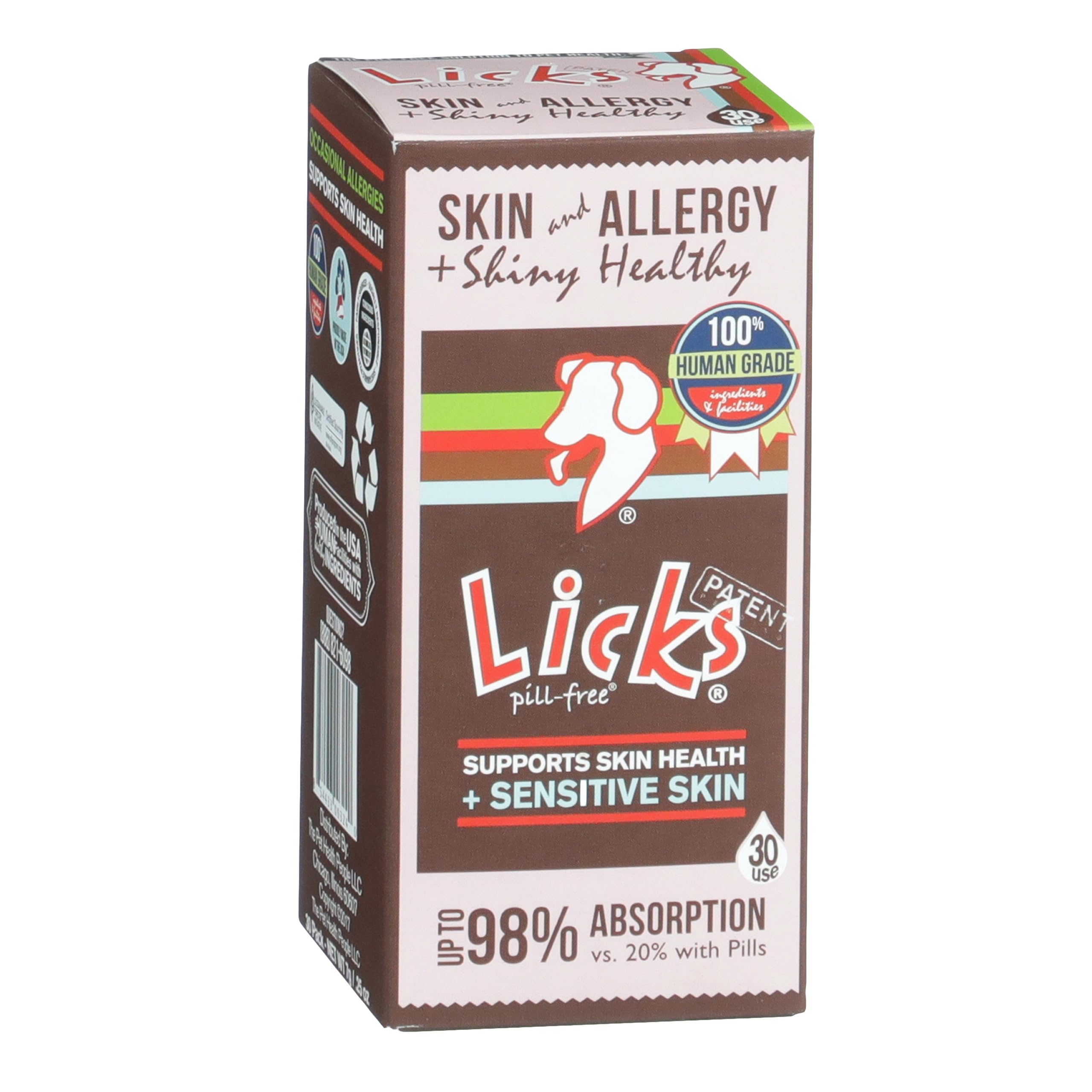 Licks - Skin & Allergy for Dogs - LiquiPaks - 30 Use