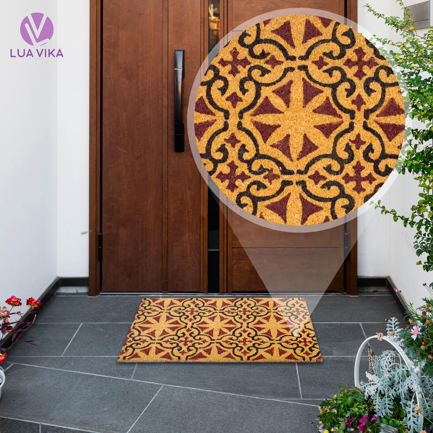 LUA VIKA Coir Doormat - Geometric - 40x70 cm - Outdoor Door mat - Front Door mat outside - Doormats outside - Image 3