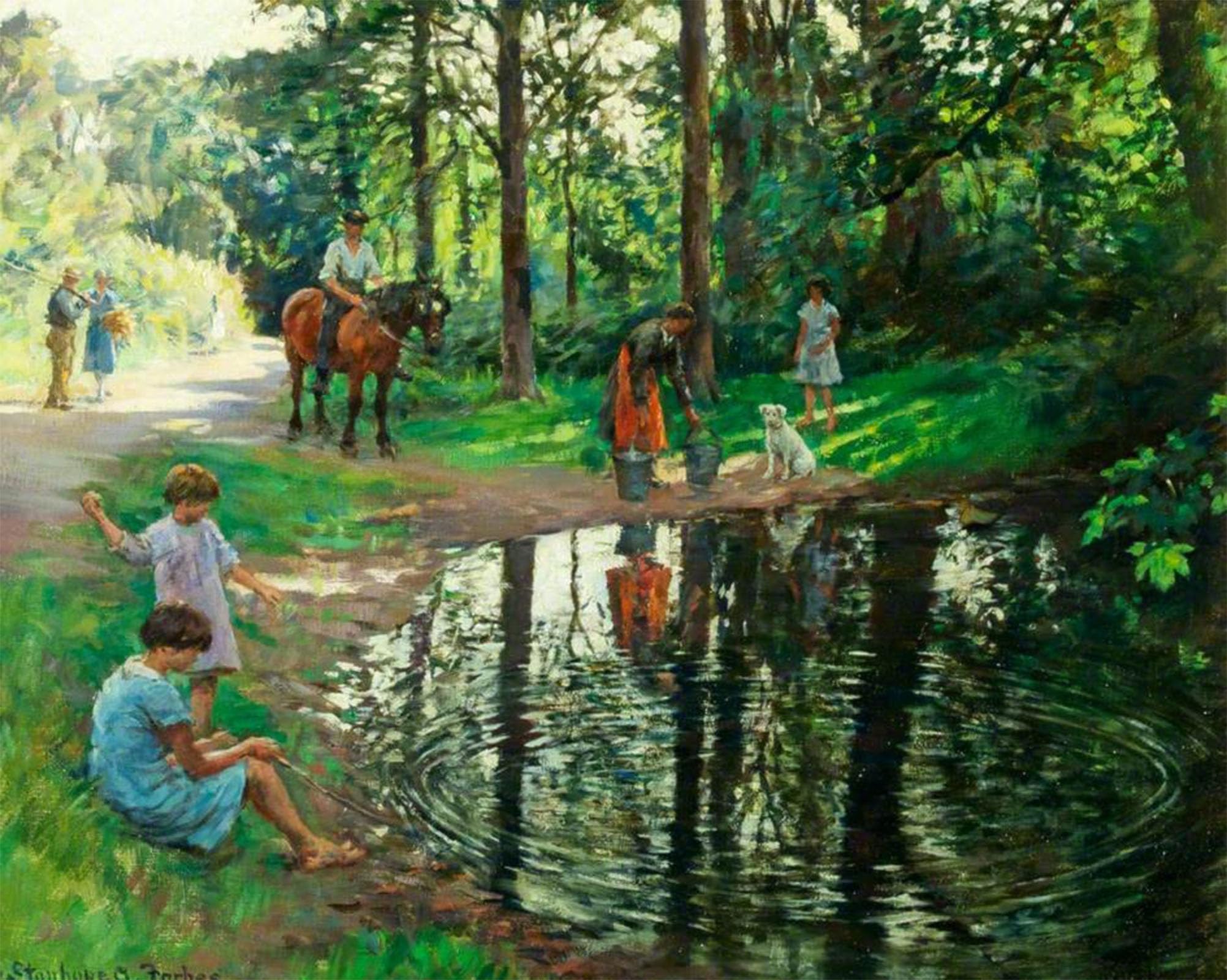ARTXLXXBN Famous Prints Artwork Pictures Poster Painting Art lo stagno Stanhope Alexander Forbes Artwork Landscape Pictures for Home Decor 60x90cm