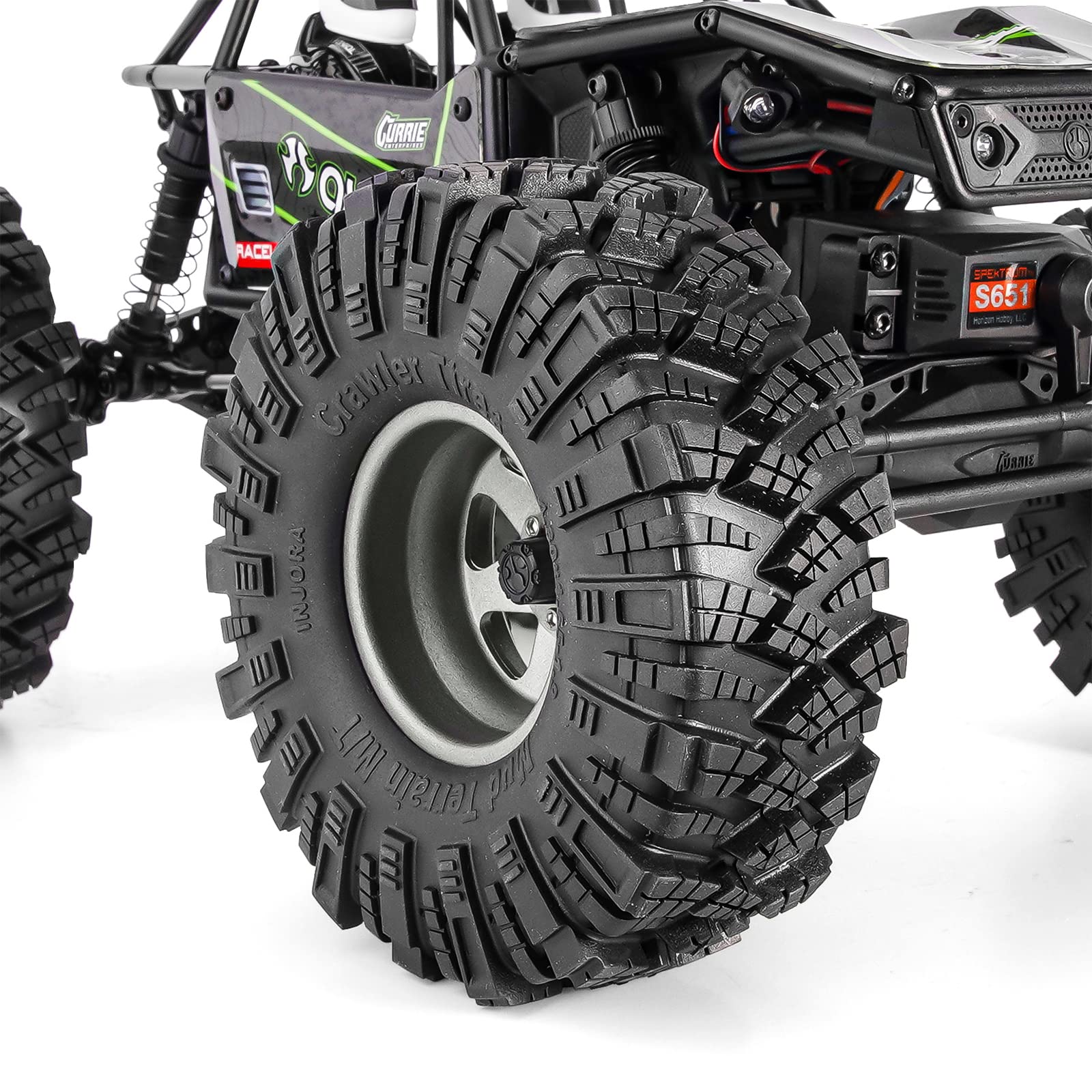 INJORA 1.9 Boue Jeu de Pneus Décalage -8.9mm Jante Beadlock pour 1/10 RC Crawler Voiture Axial SCX10 90046 UTB18 TRX4,Gris