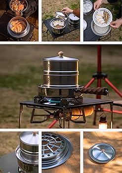 キャンピングムーン Amazon.com: CAMPINGMOON Φ6.1'' Stainless Steel Double-layer